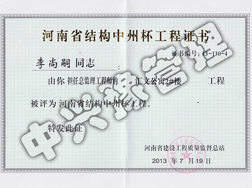 2013年匯文公寓結構中州杯